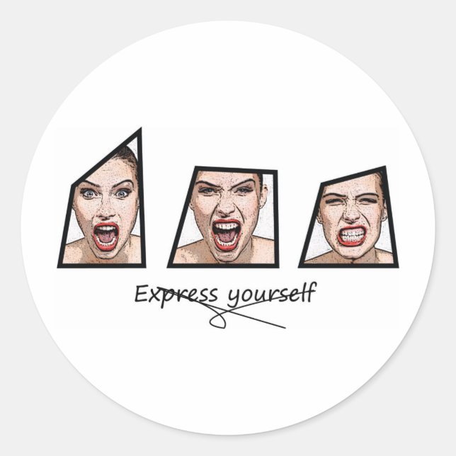 Express yourself runt klistermärke (Framsida)