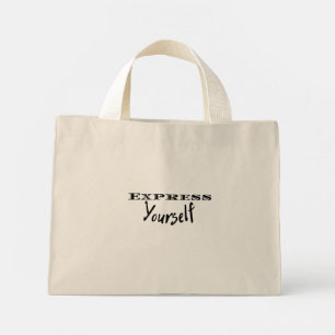 Express Yourself Tote Bag   Minimalist Citat Återa Mini Tygkasse