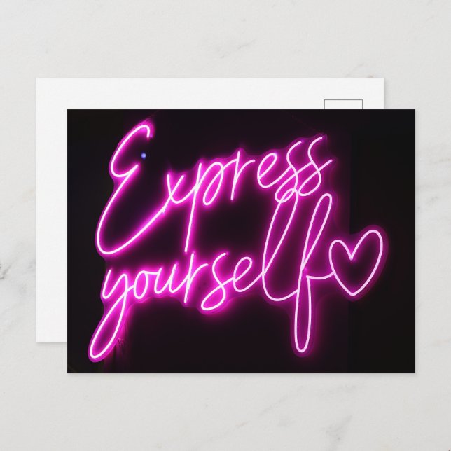 "Express Youself"-vykort - vykort för Pride (Fram/baksida)