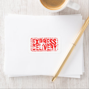 Expressfrakt röda gummistämpel adressetiketter