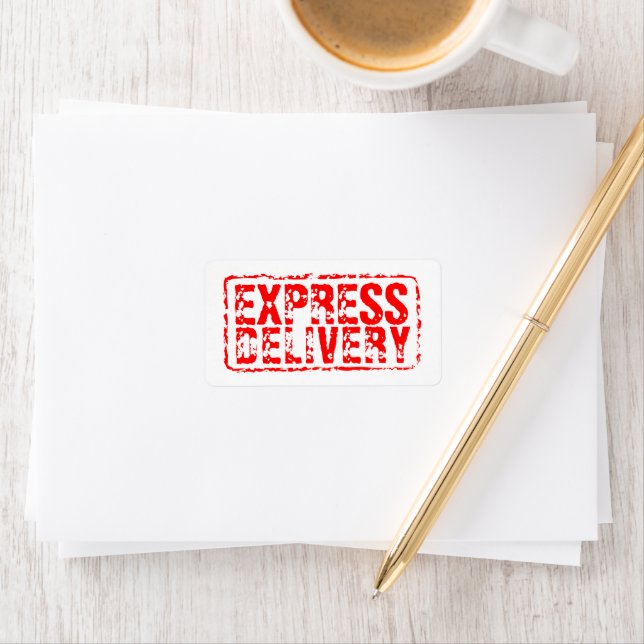 Expressfrakt röda gummistämpel adressetiketter (Insitu)