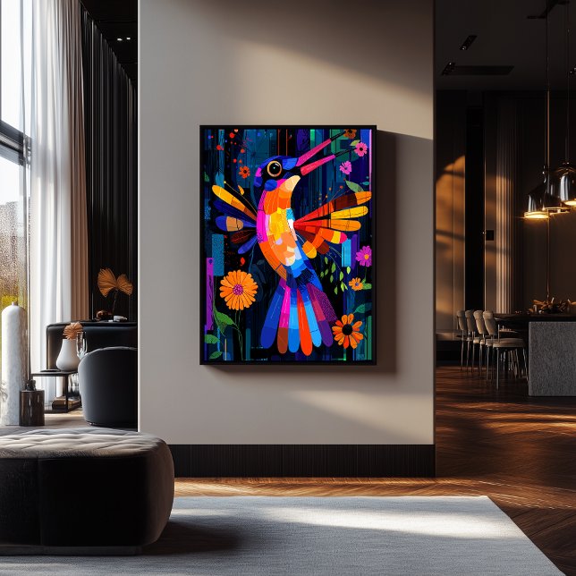Expressionist Geometry Hummingbird - Vibrant Art Poster (Skapare uppladdad)