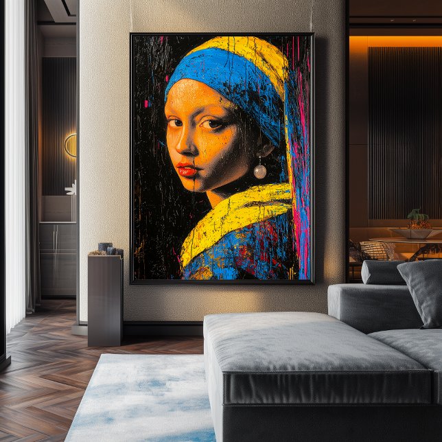 Expressionist Girl med Pearl Earring - Bold Art Poster (Skapare uppladdad)
