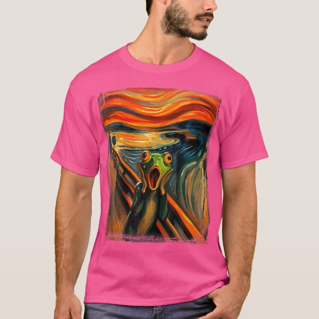 Expressionist grädde för konstgjord groda av grodd t shirt (Framsida)