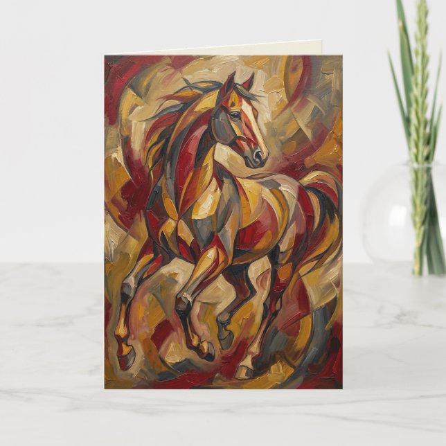 Expressionist Horse – Bold Modern Art Blank Card Helgkort (Framsida)