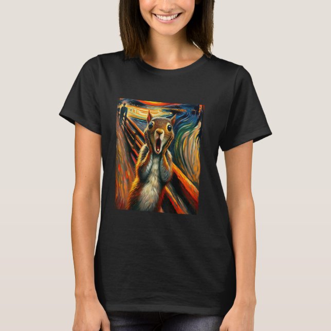 Expressionist Skräm Shirt Squirrel Älskare Artisti T (Framsida)