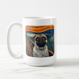 Expressionistisk ångestkonst–Inspirerad Pug-konst Kaffemugg