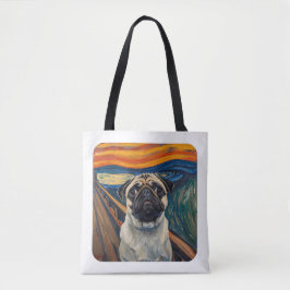 Expressionistisk ångestkonst–Inspirerad Pug-konst Tygkasse