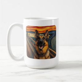 Expressionistisk ångestmålning tysk schäferhund kaffemugg