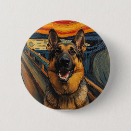 Expressionistisk ångestmålning tysk schäferhund knapp