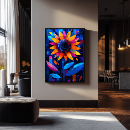 Expressionistisk geometri Solros - Vibrant Art Poster