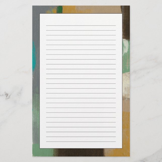 Expressionistisk målning med tunga penseldrag brevpapper (Framsida)