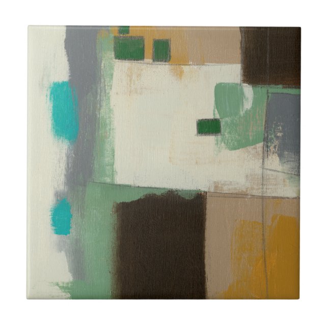 Expressionistisk målning med tunga penseldrag kakelplatta (Framsidan)