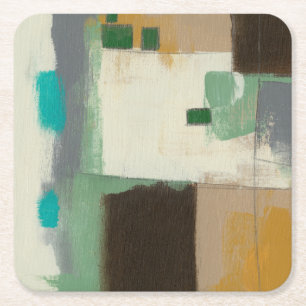 Expressionistisk målning med tunga penseldrag underlägg papper kvadrat