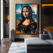 Expressionistisk Mona Lisa-affisch – djärv samtida