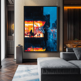 Expressionistisk nattcafé – Djärv urban noir-konst Poster