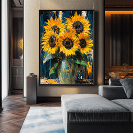 Expressionistiska solrosor - fet Contemporary Art Poster