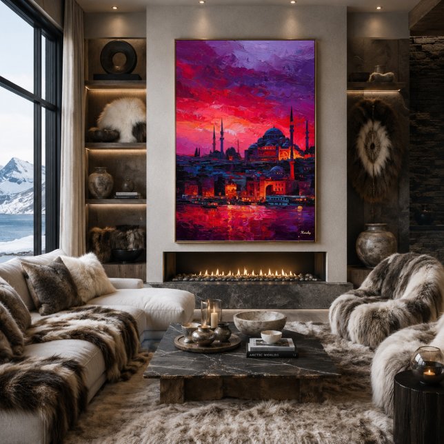 Expressionistiskt Istanbul Siluett Levande Stad Poster (Skapare uppladdad)