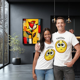 Expressionless Face | Tuesday Mood Minimal Design T Shirt