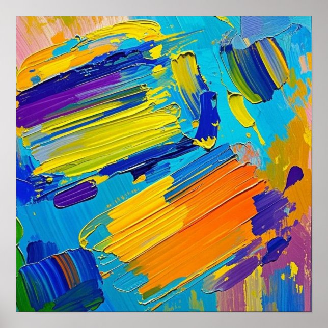 Expressiv abstrakt konst design väggdekor poster (Framsidan)