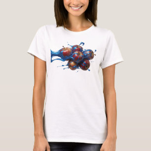 Expressiv Blå Abstrakt Apple Konstnärlig Motiv T Shirt