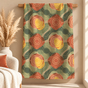 Expressiv Salvia Senap Regnbåge Filttäcke Design Fleecefilt