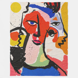 Expressiva penseldrag i Matisses stil Abstrakt kon Fleecefilt
