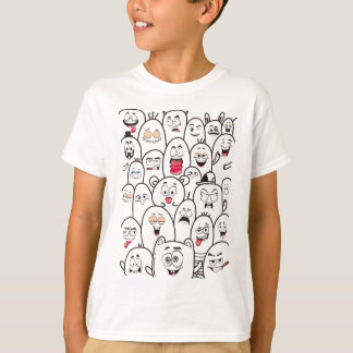 Expressive Black Blob Monsters T Shirt