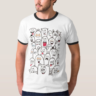 Expressive Black Blob Monsters T Shirt