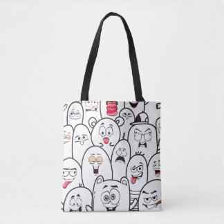 Expressive Black Blob Monsters Tygkasse