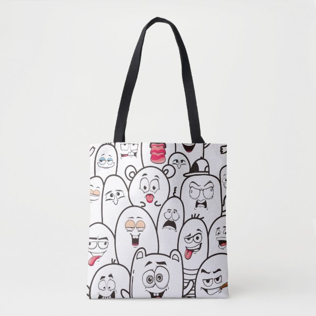 Expressive Black Blob Monsters Tygkasse (Framsida)