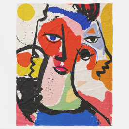 Expressive Brushstrokes Matisse Style Abstract Art Fleecefilt