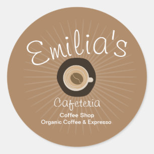 Expresso Kaffebar Handritad Logo Runt Klistermärke