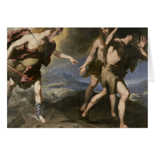 Expulsion från paradis hälsningskort (Framsidan Horizontal)