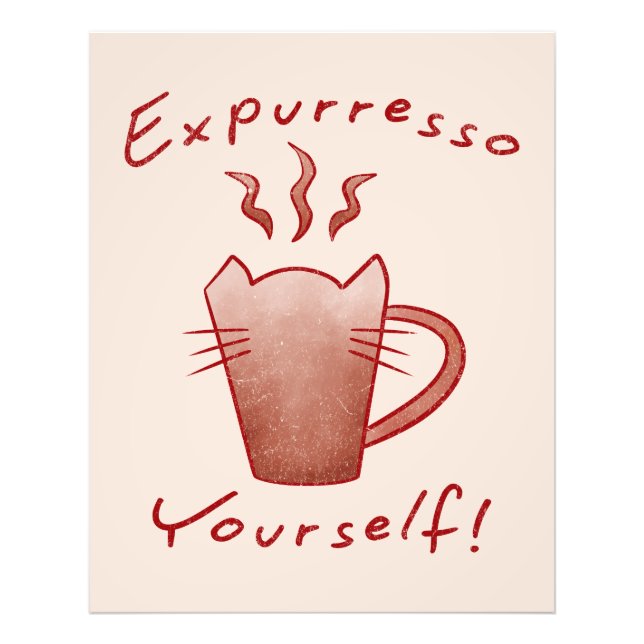 Expurresso Själv Katter Och Kaffe Fototryck (Framsidan)