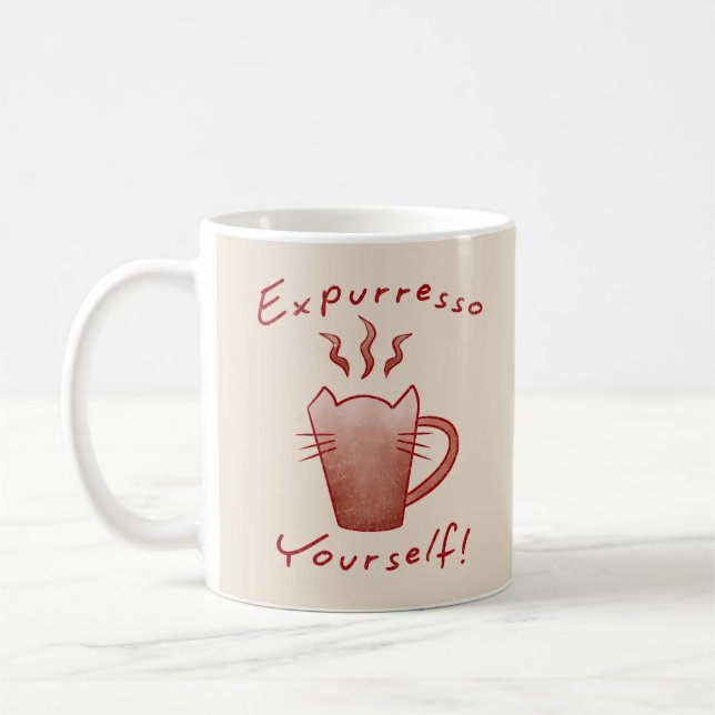 Expurresso Själv Katter Och Kaffe Kaffemugg (Vänster)