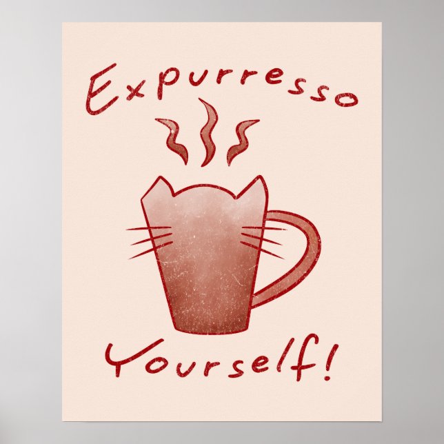 Expurresso Själv Katter Och Kaffe Poster (Framsidan)