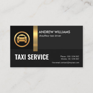 Exquiate Black Shades Guld Rand Taxi-drivrutin Visitkort