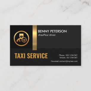 Exquim Black Sugg Guld Rand chauffeur Driver Visitkort