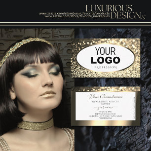 Exquime Guld Sparkling Glitter White add Logotyp Visitkort