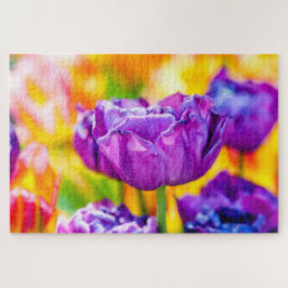 Exquime Lila Tulip Flowers Pussel