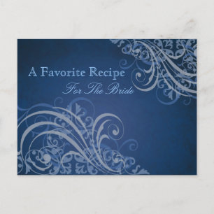 Exquisite Baroque Blue Möhippa Recification Card Vykort