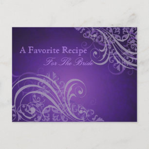 Exquisite Baroque Lila Möhippa Recept Card Vykort