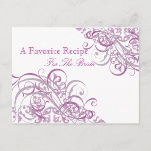Exquisite Baroque Rosa Möhippa Recept Card Vykort