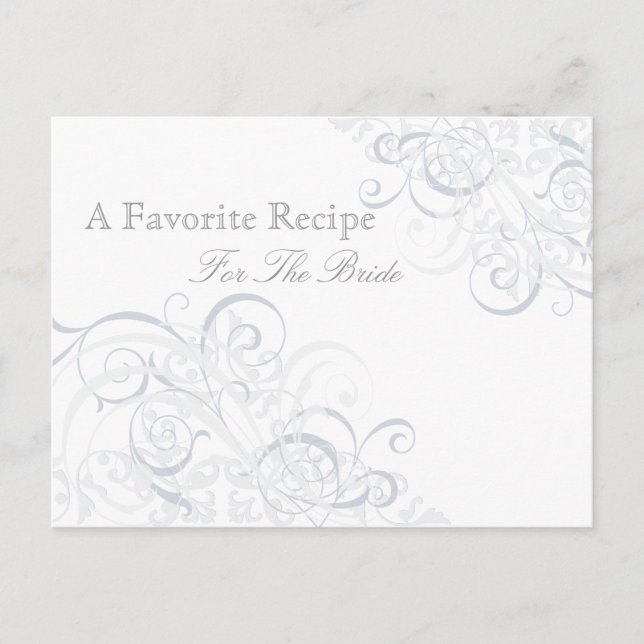 Exquisite Baroque Silver Möhippa Recification Card Vykort (Framsida)