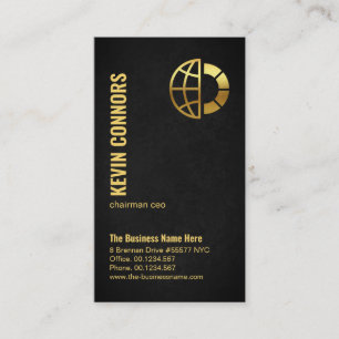 Exquisite Black Grunge Guld Globe Founder CEO Visitkort