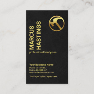 Exquisite Black Grunge Guld Hammer Handyman Visitkort