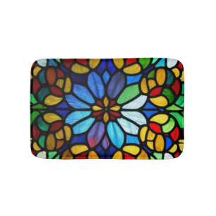 Exquisite Blommigt Stached Glass Elegance Badrumsmatta