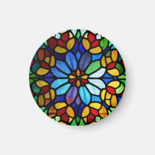 Exquisite Blommigt Stached Glass Elegance Magnet