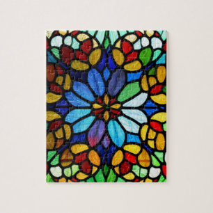 Exquisite Blommigt Stached Glass Elegance Pussel